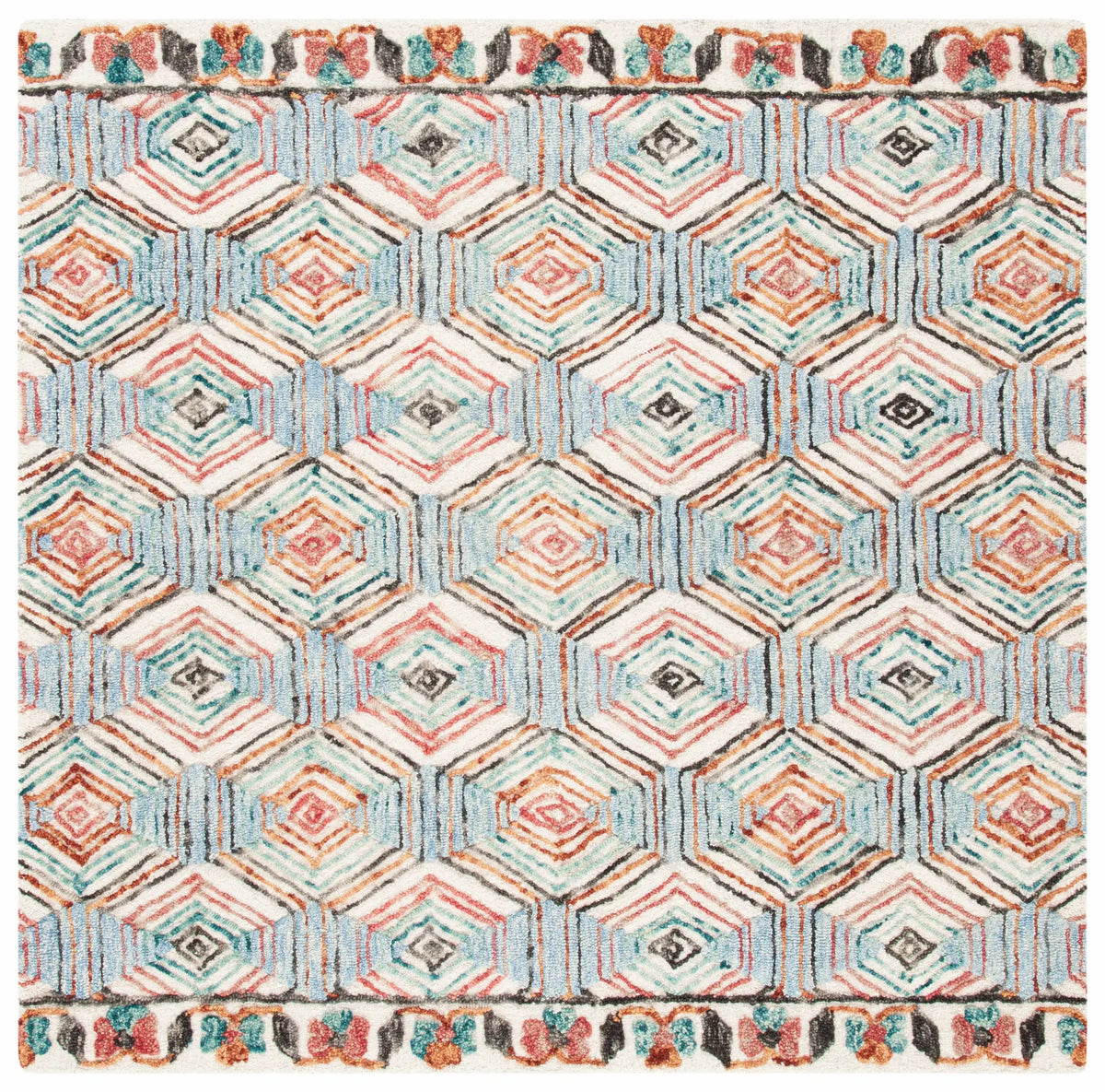Safavieh Trace 6'-0" x 6'-0" Rug in Ivory / Light Blue