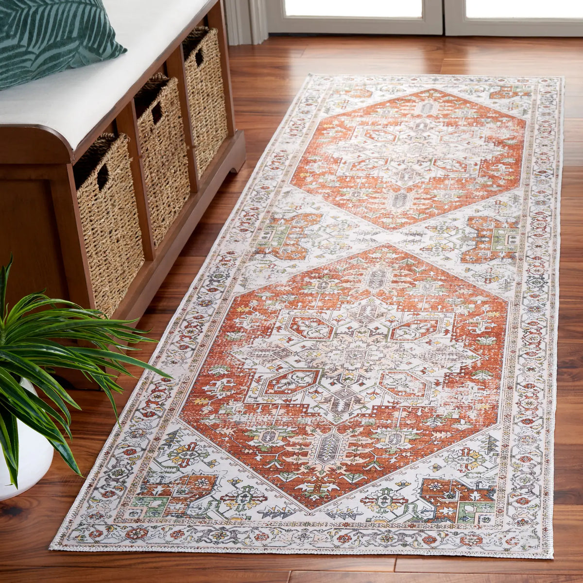 Safavieh Arizona 2'-6" x 8'-0" Rug in Ivory / Rust