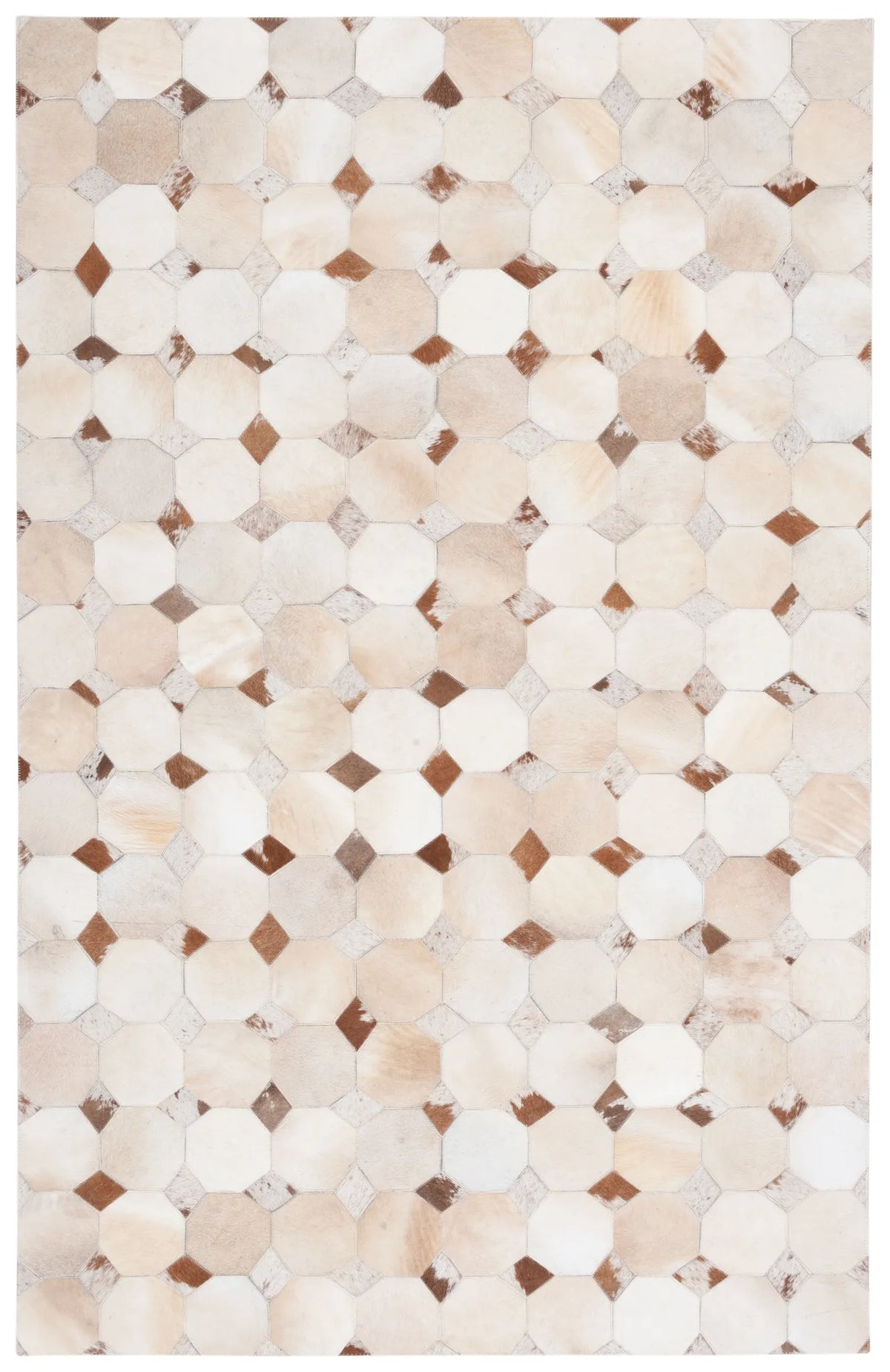 Safavieh Studio Leather 4'-0" x 6'-0" Rug in Ivory / Brown