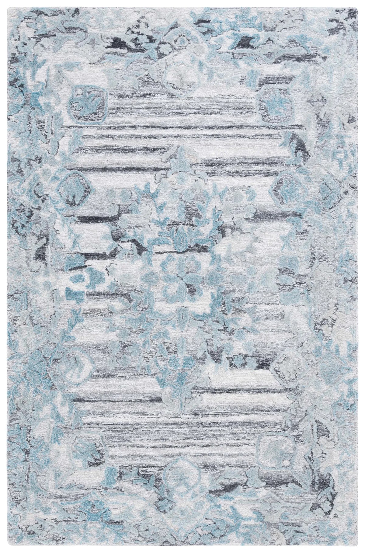 Safavieh Marquee 4'-0" x 6'-0" Rug in Grey / Teal