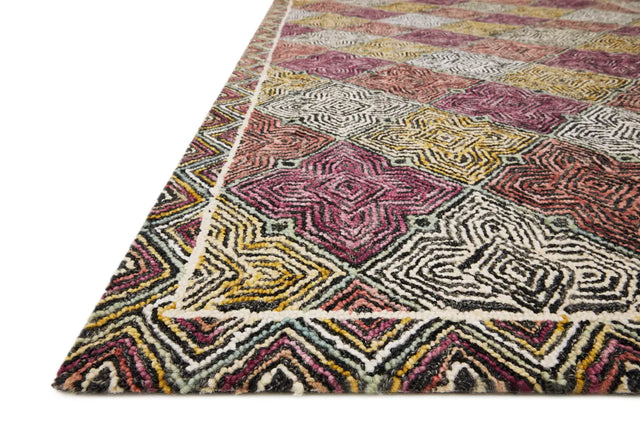 Loloi Spectrum Spe-03 Charcoal/Multi Rugs - rug corner