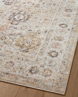 Loloi Monroe Mon-02 Beige/Multi Rug - angled corner on wood