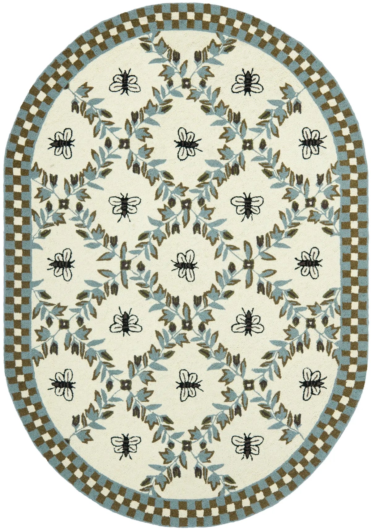 Safavieh Chelsea 4'-6" x 6'-6" Rug in Ivory / Light Blue