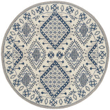 Safavieh Micro-Loop 5'-0" x 5'-0" Rug in Ivory / Blue