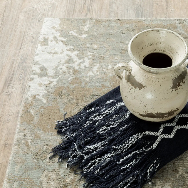 Oriental Weavers Sphinx Evolution 0960A Beige/ Grey Rugs - corner detail