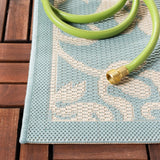 Safavieh Courtyard 5'-3" x 7'-7" Rug in Aqua / Cream