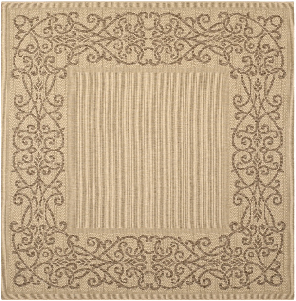 Safavieh Courtyard 7'-10" x 7'-10" Rug in Natural / Brown