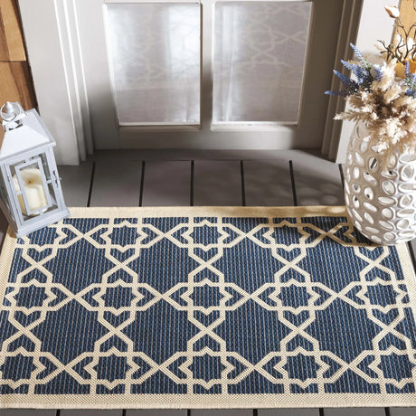 Safavieh Courtyard 2'-0" x 3'-7" Rug in Navy / Beige