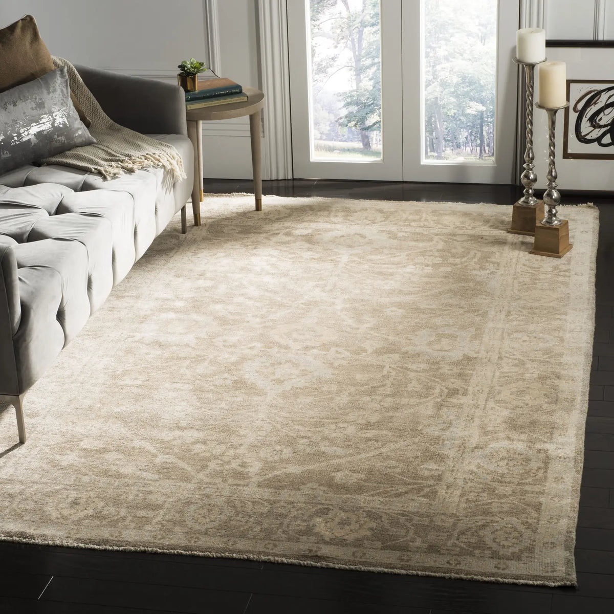 Safavieh Oushak 6'-0" x 9'-0" Rug in Grey / Grey