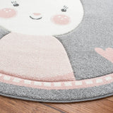 Safavieh Carousel Kids 100 5'-3" x 5'-3" Rug in Grey / Ivory