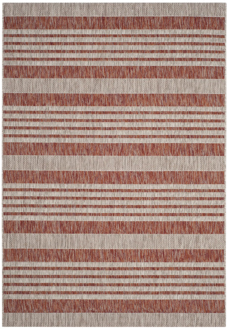 Safavieh Courtyard 5'-3" x 7'-7" Rug in Red / Beige