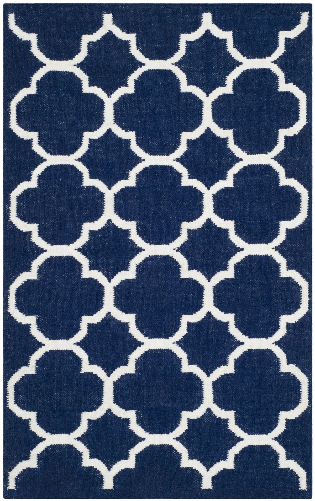 Safavieh Dhurries 3'-0" x 5'-0" Rug in Navy / Ivory