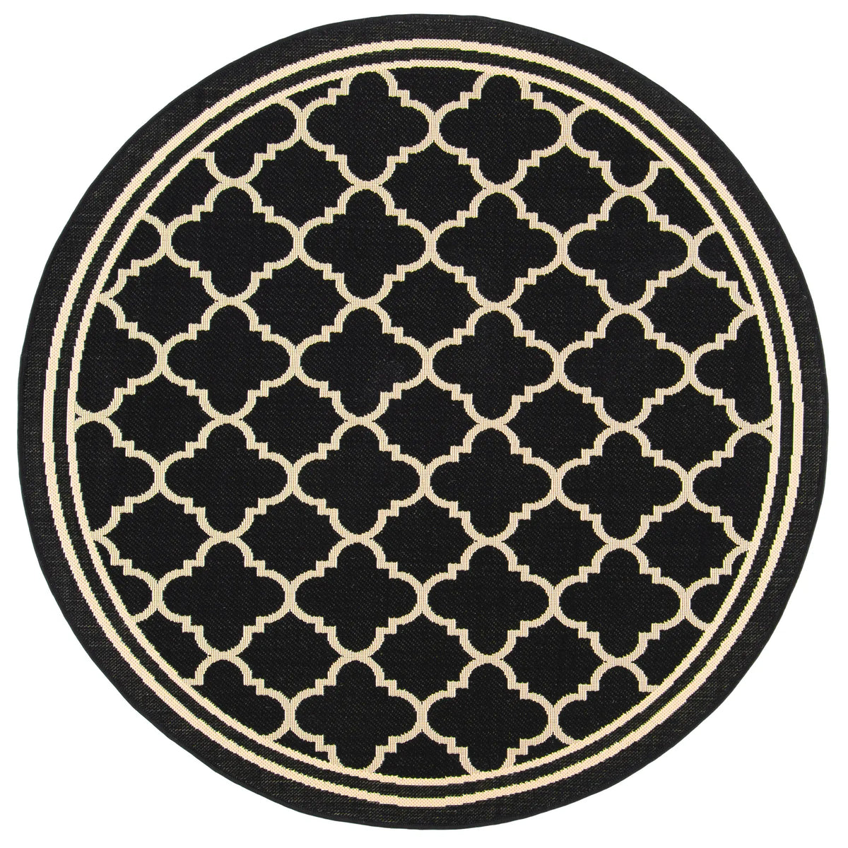 Safavieh Courtyard 5'-3" x 5'-3" Rug in Black / Beige