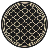 Safavieh Courtyard 5'-3" x 5'-3" Rug in Black / Beige