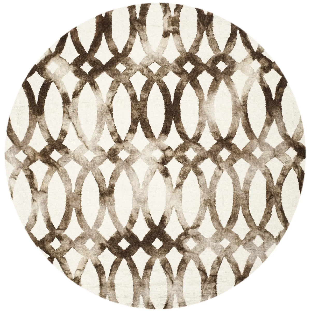 Safavieh Dip Dye 7'-0" x 7'-0" Rug in Ivory / Chocolate