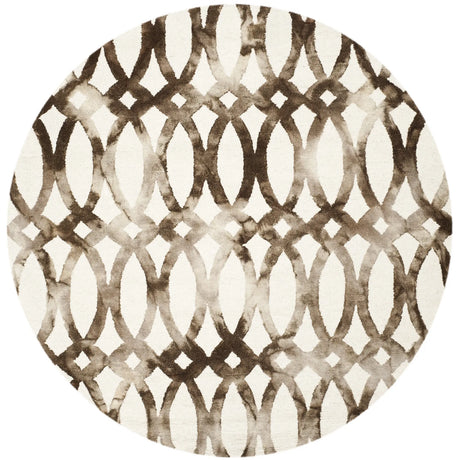 Safavieh Dip Dye 7'-0" x 7'-0" Rug in Ivory / Chocolate