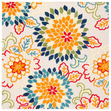 Safavieh Cabana 6'-7" x 6'-7" Rug in Ivory / Orange