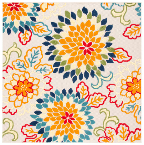 Safavieh Cabana 6'-7" x 6'-7" Rug in Ivory / Orange