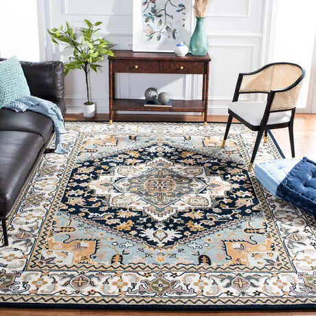 Safavieh Heritage 10'-0" x 14'-0" Rug in Navy / Ivory