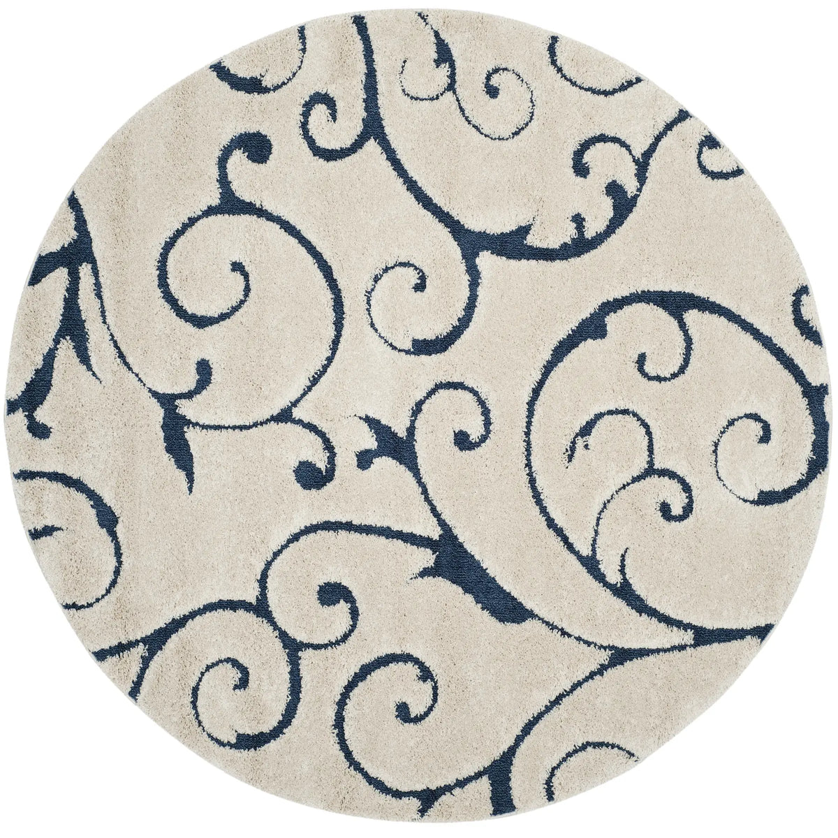 Safavieh Florida Shag 10'-0" x 10'-0" Rug in Cream / Blue