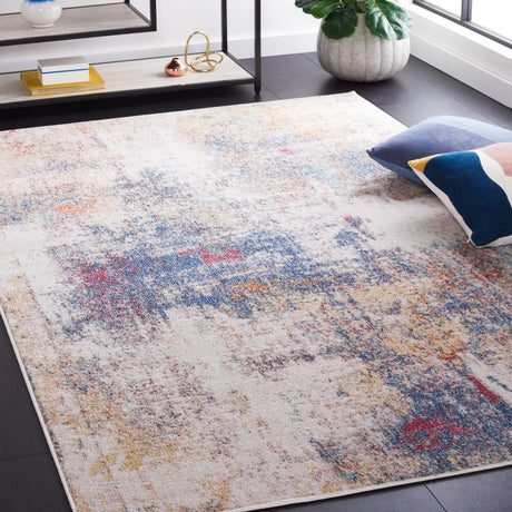 Safavieh Phoenix 500 4'-5" x 6'-5" Rug in Ivory / Blue Rust