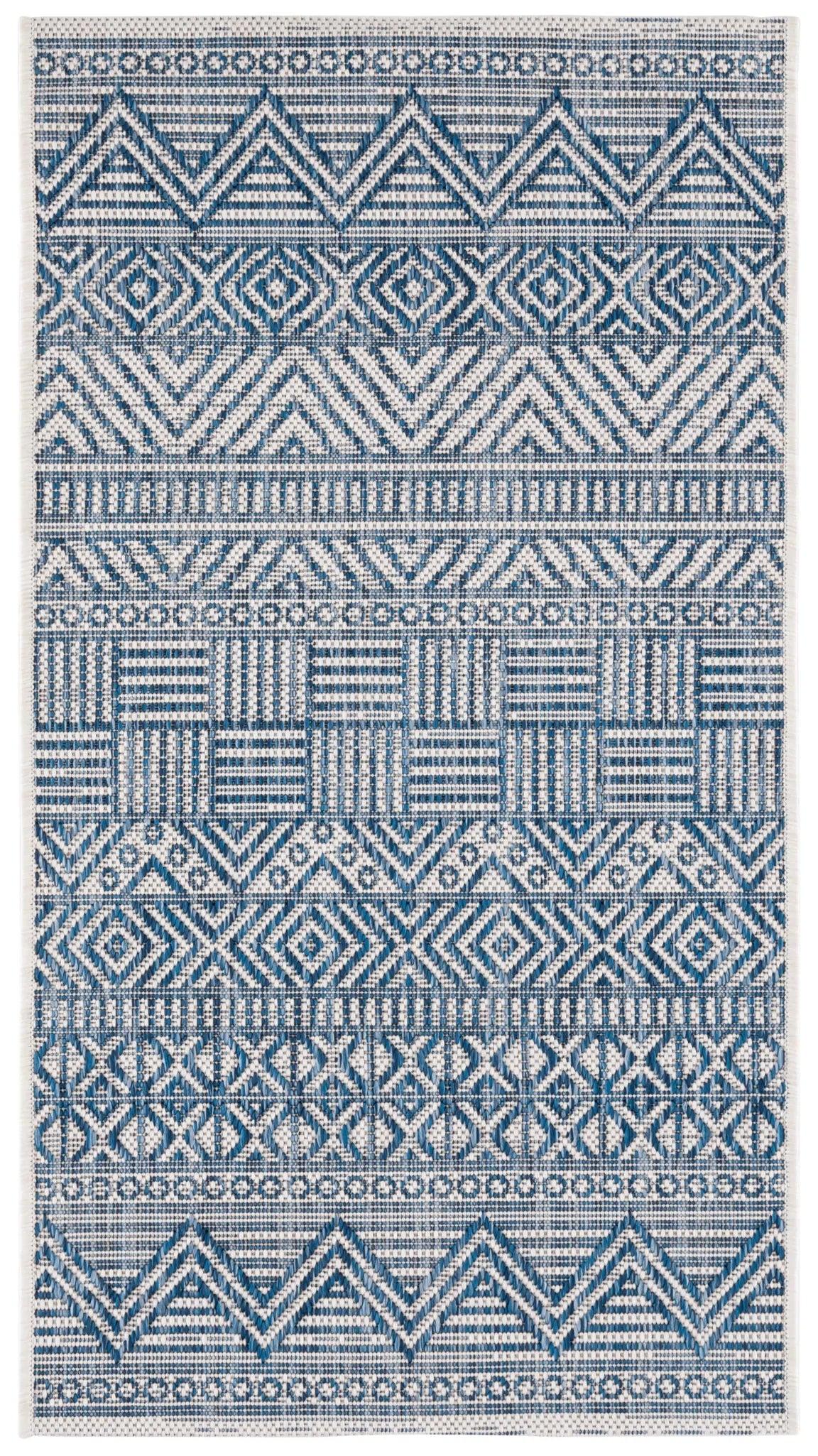 Safavieh Courtyard 2'-0" x 3'-7" Rug in Ivory / Navy