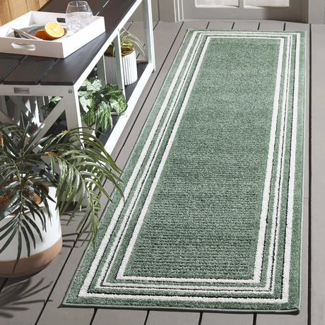 Safavieh Cabana 2'-2" x 8'-0" Rug in Green / Ivory