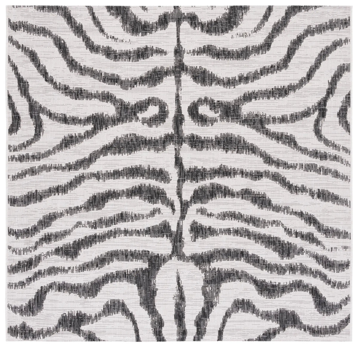 Safavieh Courtyard 6'-7" x 6'-7" Rug in Ivory / Black