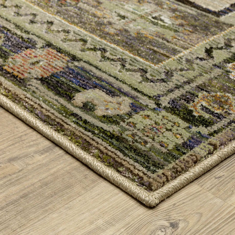Oriental Weavers Sphinx Andorra 2442D Green/Multi Rugs - corner detail