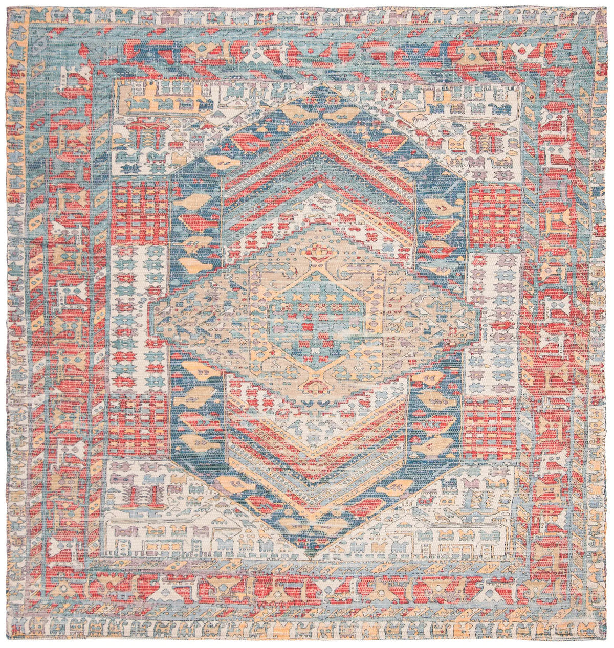 Safavieh Saffron 6'-0" x 6'-0" Rug in Fuchsia / Blue