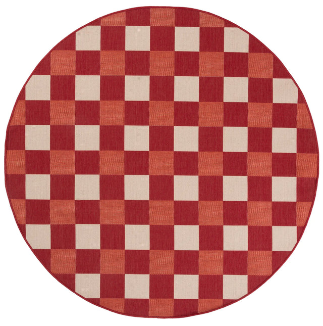 Safavieh Courtyard 6'-7" x 6'-7" Rug in Red / Beige