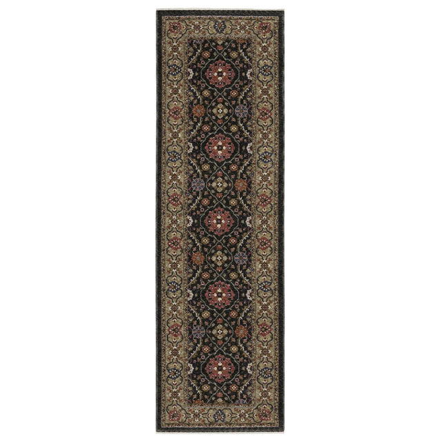 Oriental Weavers Sphinx HASTINGS HA07D Charcoal Floral Rugs - runner