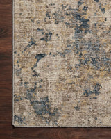 Loloi Gaia Gaa-03 Taupe/Denim Rugs - corner on wood