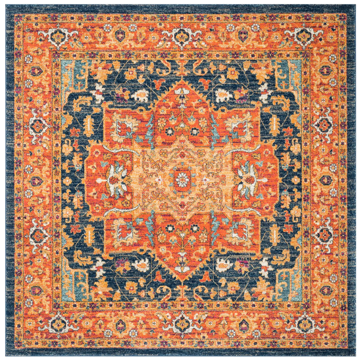 Safavieh Evoke 6'-7" x 6'-7" Rug in Blue / Orange