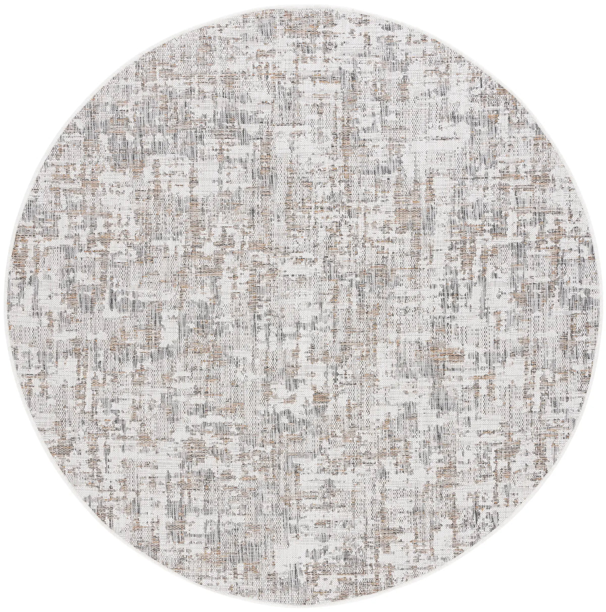 Safavieh Courtyard 6'-7" x 6'-7" Rug in Ivory / Dark Grey Brown