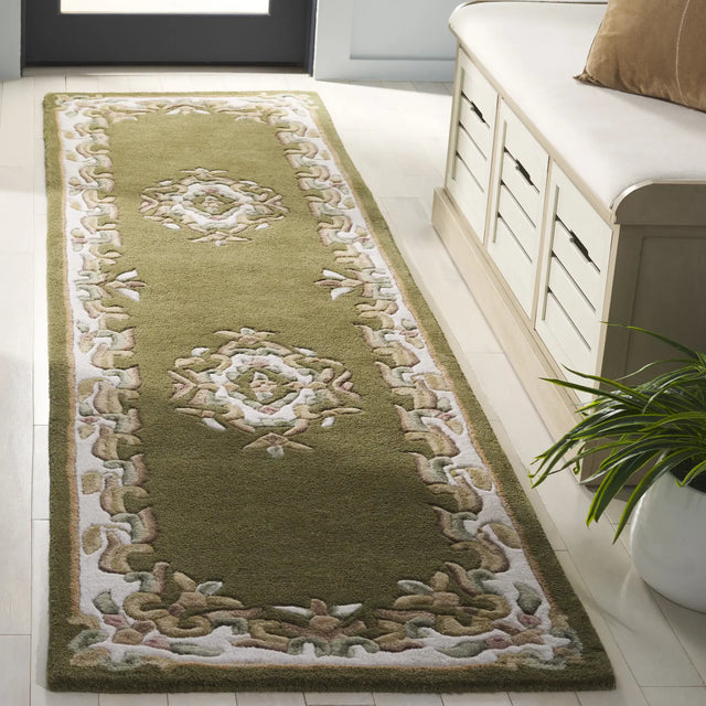 Safavieh Aubusson 2'-3" x 8'-0" Rug in Olive / Ivory