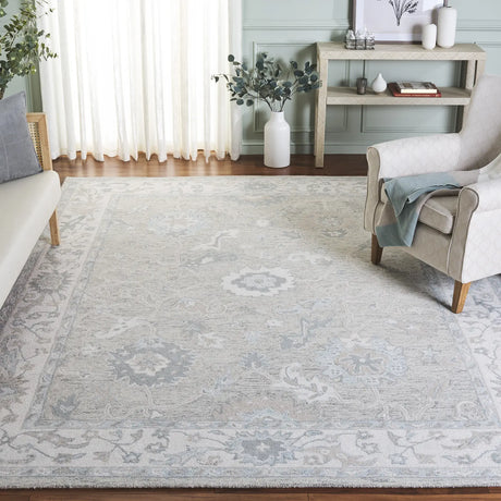 Safavieh Ebony 10'-0" x 14'-0" Rug in Light Grey / Ivory