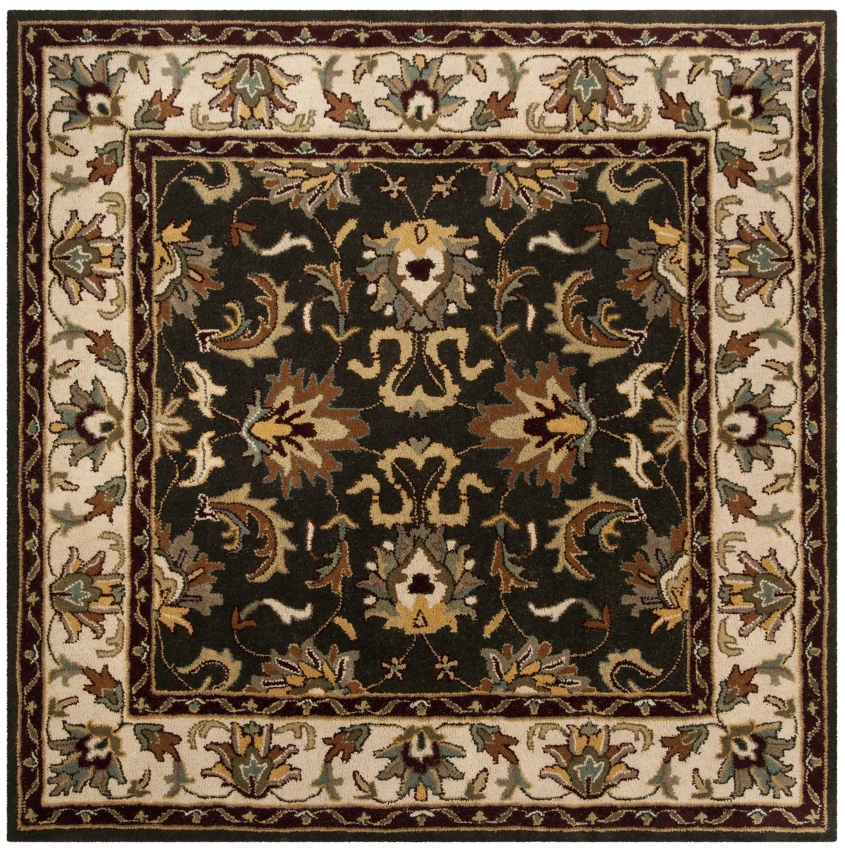 Safavieh Heritage 6'-0" x 6'-0" Rug in Black / Ivory