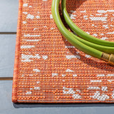 Safavieh Courtyard 4'-0" x 5'-7" Rug in Orange / Ivory
