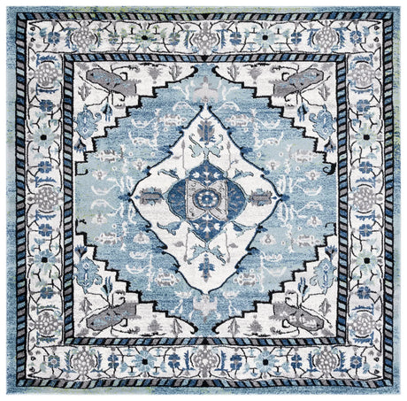 Safavieh Vintage Hamadan 6'-7" x 6'-7" Rug in Blue Green / Ivory