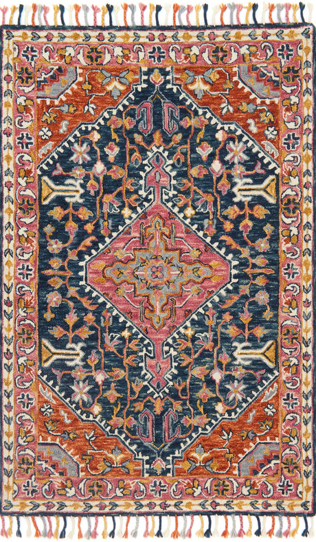 Loloi Zharah Zr-01 Navy / Multi Rugs - main flat