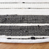 Safavieh Striped Kilim 6'-0" x 6'-0" Rug in Black / Ivory