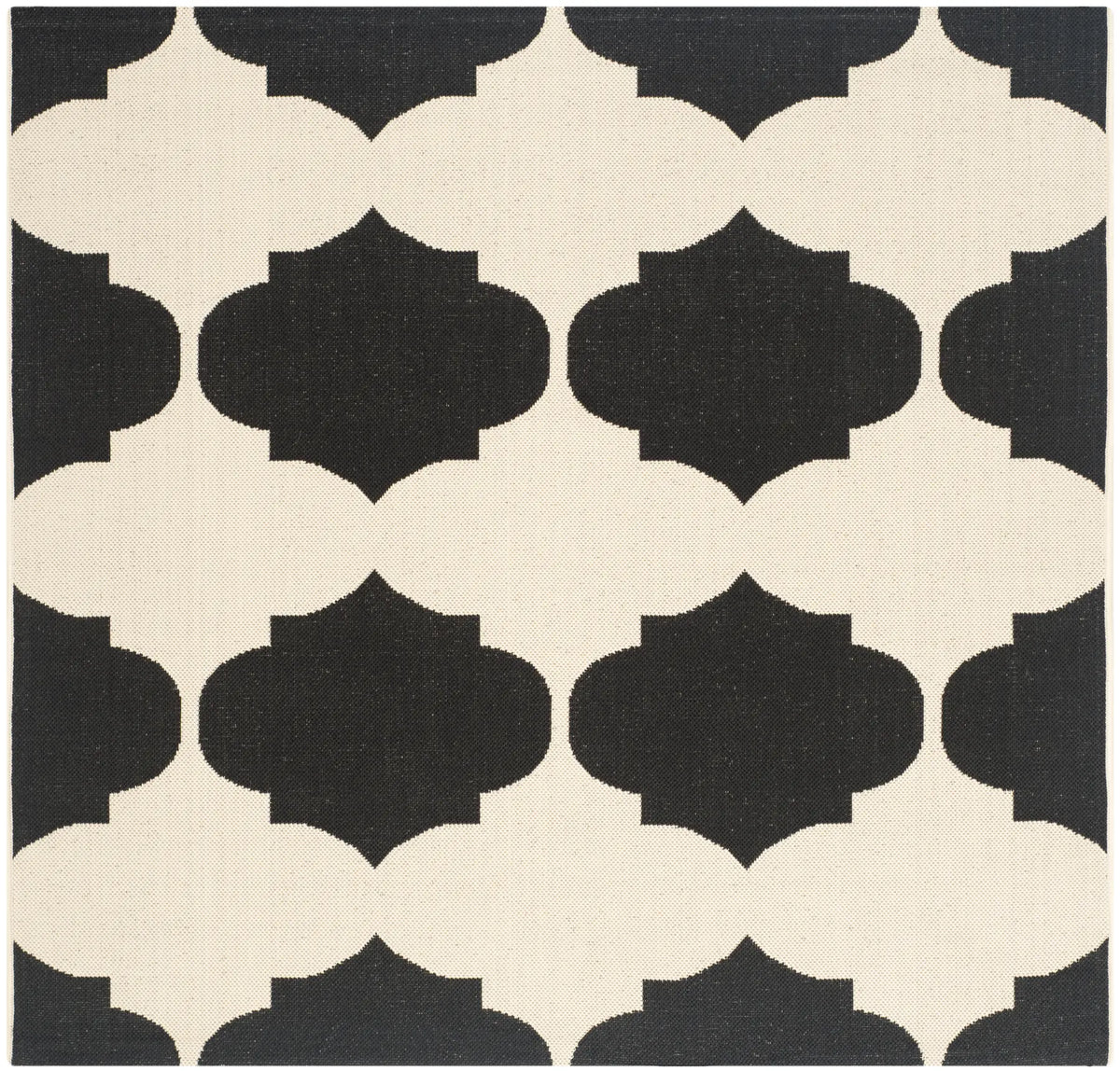 Safavieh Courtyard 5'-3" x 5'-3" Rug in Beige / Black