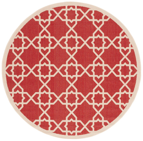 Safavieh Courtyard 5'-3" x 5'-3" Rug in Red / Beige