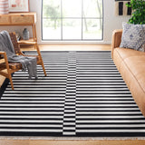 Safavieh Striped Kilim 6'-0" x 9'-0" Rug in Black / Ivory