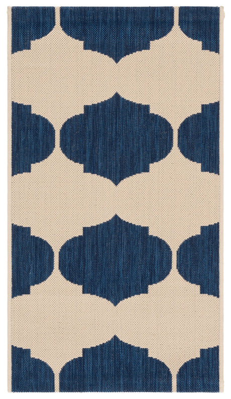 Safavieh Courtyard 2'-0" x 3'-7" Rug in Beige / Navy