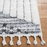 Safavieh Moroccan Tassel Shag 4'-0" x 6'-0" Rug in Grey / Ivory