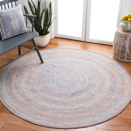 Safavieh Braided 6'-0" x 6'-0" Rug in Yellow / Grey