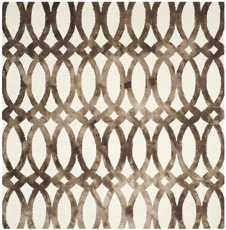 Safavieh Dip Dye 7'-0" x 7'-0" Rug in Ivory / Chocolate