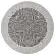 Safavieh Braided 3'-0" x 3'-0" Rug in Grey / Black